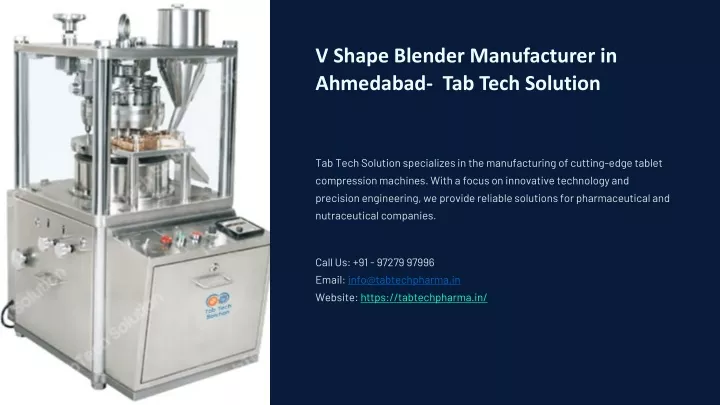 v shape blender manufacturer in ahmedabad