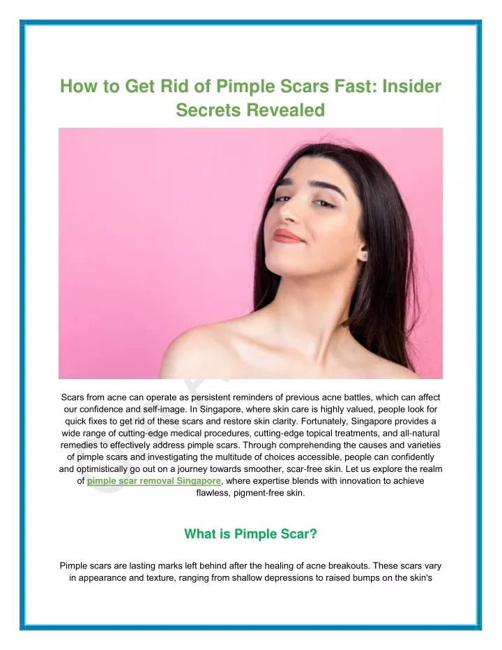 how to get rid of pimple scars fast insider