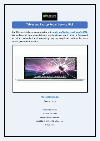 Tablet and Laptop Repair Service UAE