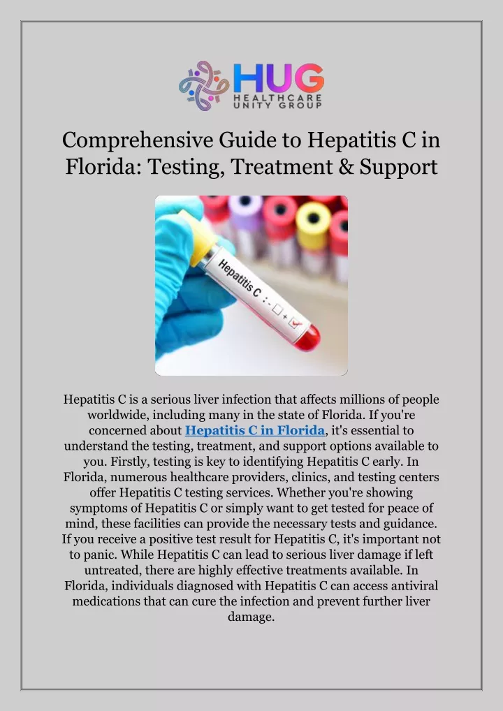 comprehensive guide to hepatitis c in florida