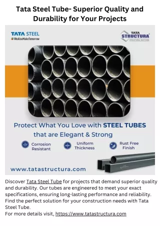 Purchase Tata Steel Tubes and Tata Ezyfit from Tata Structura