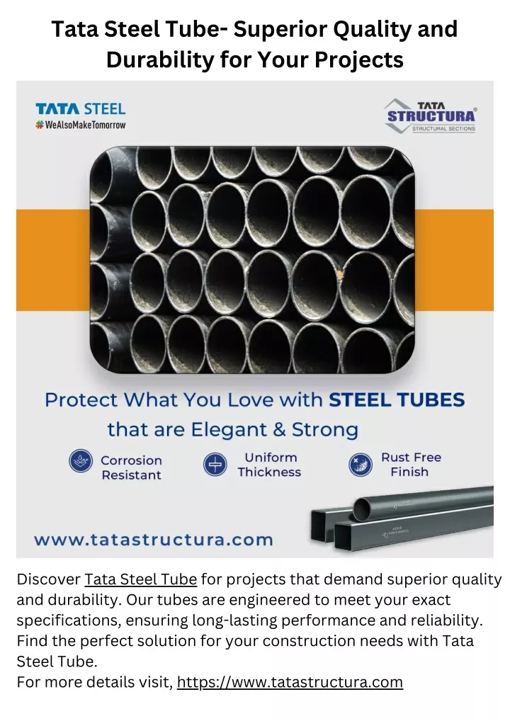 tata steel tube superior quality and durability