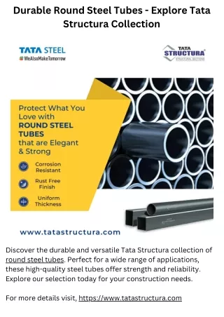 Durable Round Steel Tubes - Explore Tata Structura Collection
