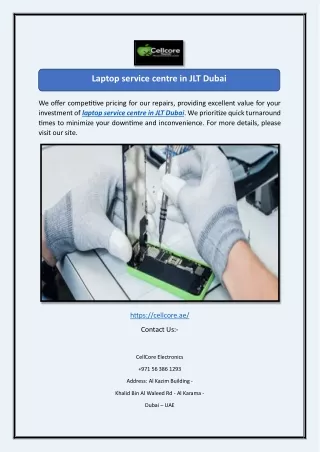 Laptop service centre in JLT Dubai