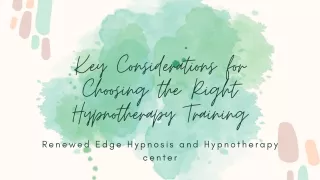 Key Considerations for Choosing the Right Hypnotherapy Training