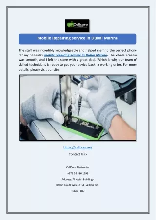 Mobile Repairing service in Dubai Marina