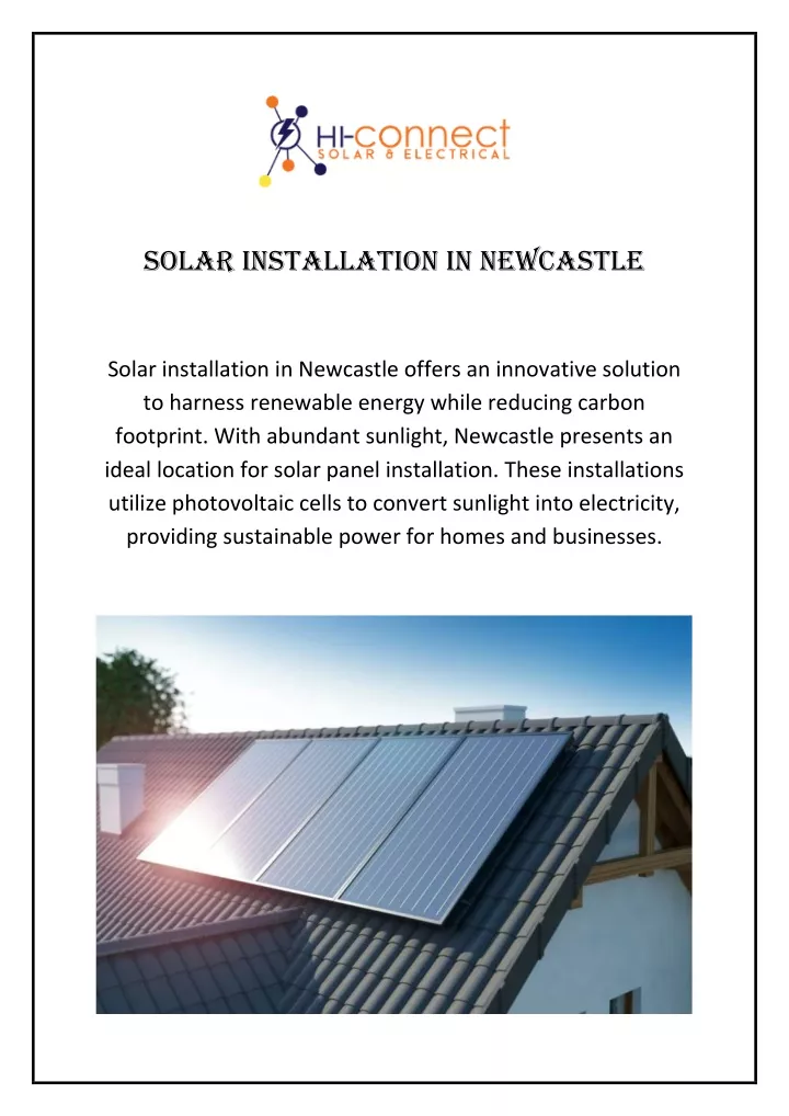 solar installation in newcastle