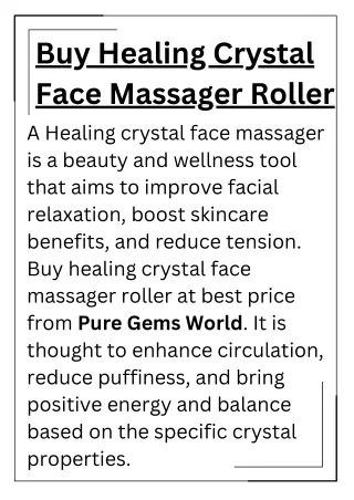 Buy Healing Crystal Face Massager Roller at Best Price