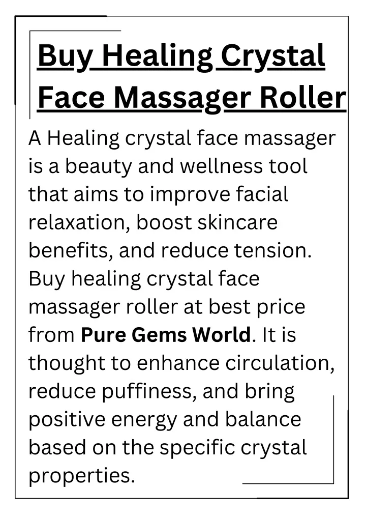 buy healing crystal face massager roller