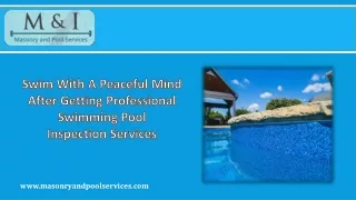 Professional Swimming Pool Inspection Services