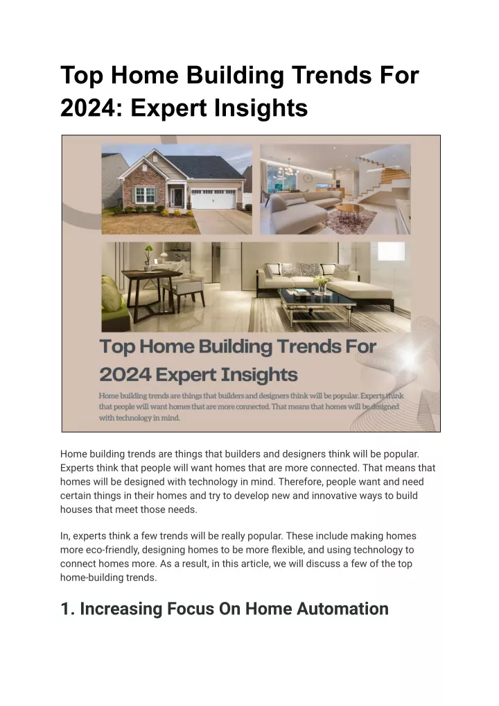 top home building trends for 2024 expert insights