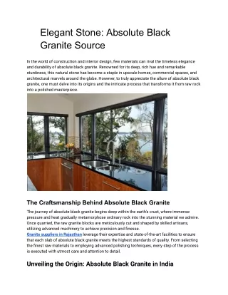 Elegant Stone_ Absolute Black Granite Source