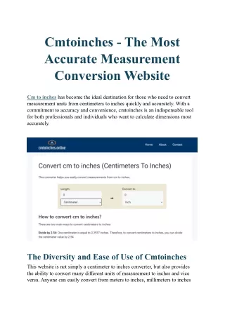 Cmtoinches-The-Most-Accurate-Measurement-Conversion-Website