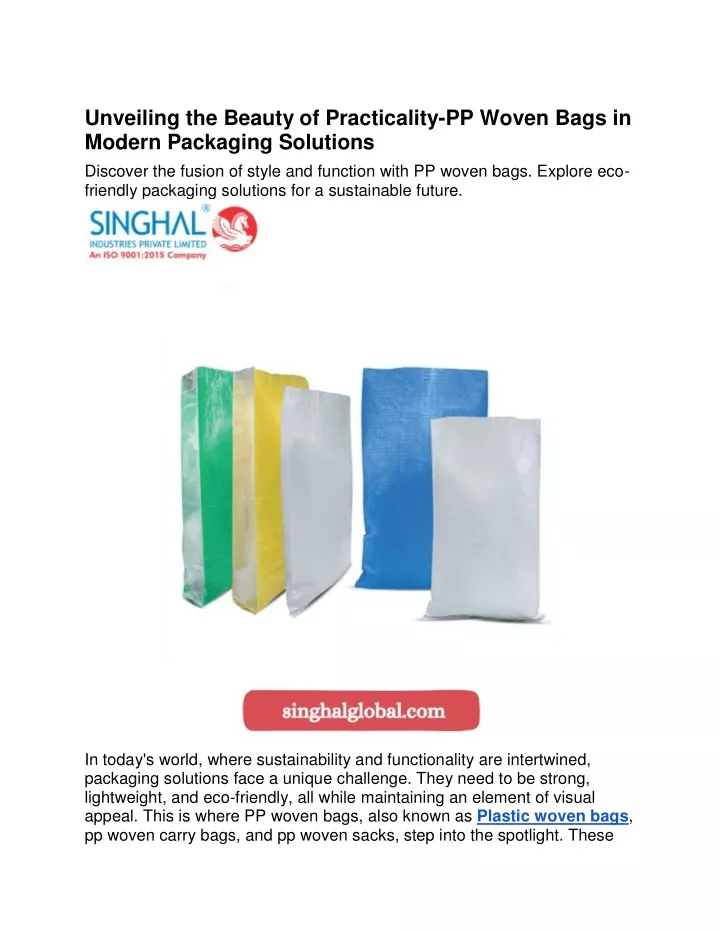 unveiling the beauty of practicality pp woven