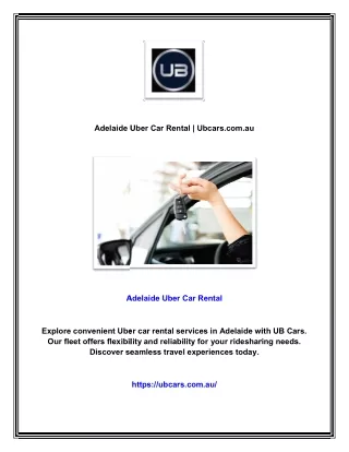 Adelaide Uber Car Rental | Ubcars.com.au