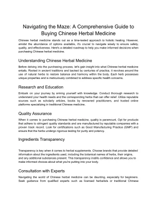 Navigating the Maze_ A Comprehensive Guide to Buying Chinese Herbal Medicine