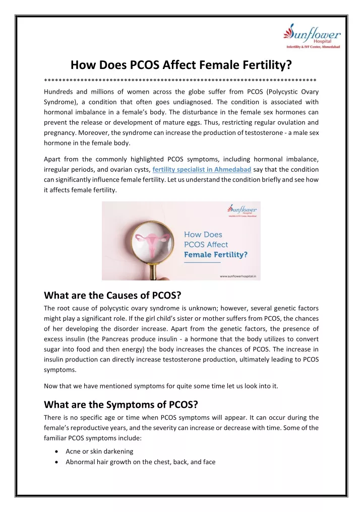 how does pcos affect female fertility