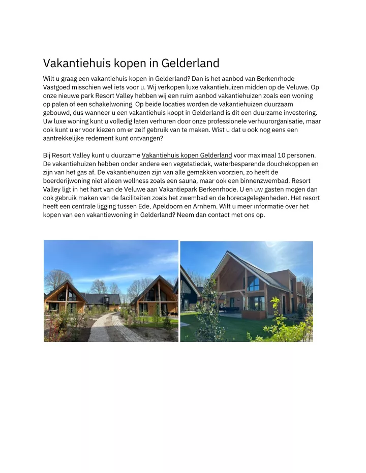 vakantiehuis kopen in gelderland