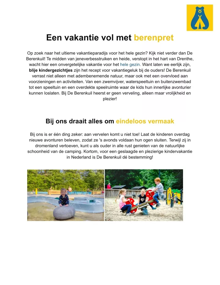 een vakantie vol met berenpret