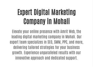 Expert Digital Marketing Company in Mohali