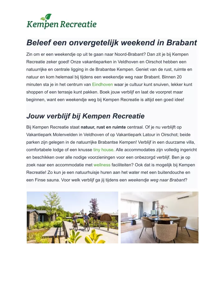 beleef een onvergetelijk weekend in brabant