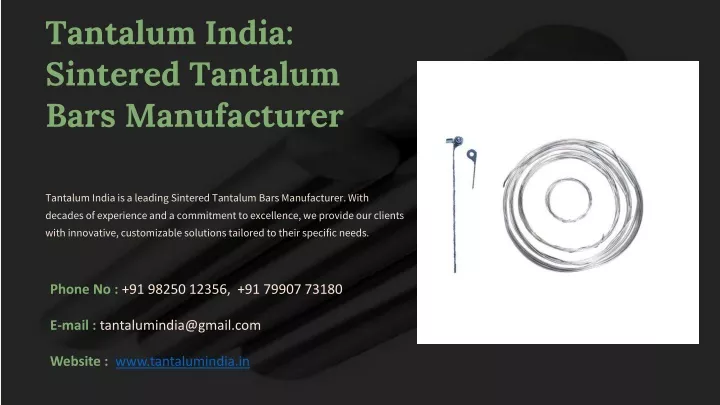 tantalum india sintered tantalum bars manufacturer