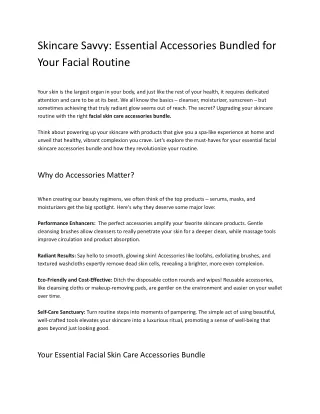 Skincare Savvy_ Essential Accessories Bundled for Your Facial Routine
