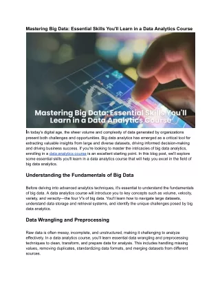 Mastering Big Data_ Essential Skills You'll Learn in a Data Analytics Course