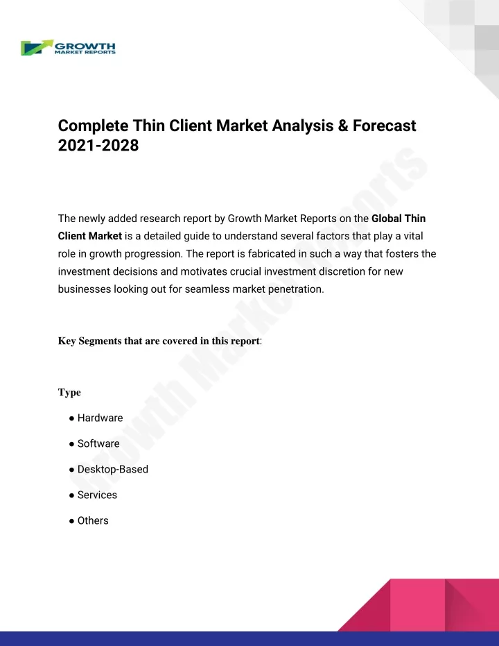 complete thin client market analysis forecast