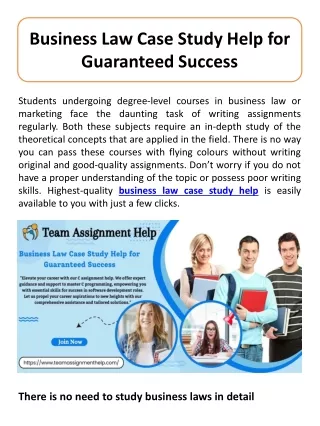 Business Law Case Study Help for Guaranteed Success