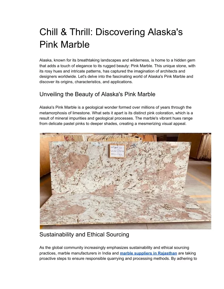 chill thrill discovering alaska s pink marble