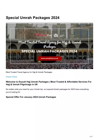 Special Umrah Packages 2024 - ATOL Trusted Partner