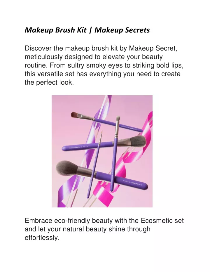 makeup brush kit makeup secrets discover