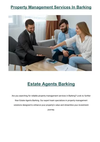 Property Management Services In Barking