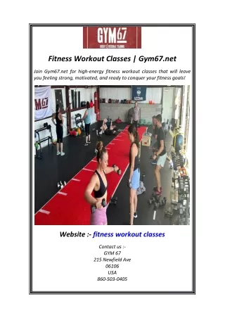 Fitness Workout Classes  Gym67.net