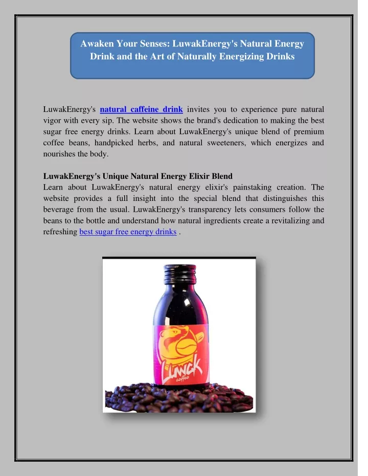 awaken your senses luwakenergy s natural energy