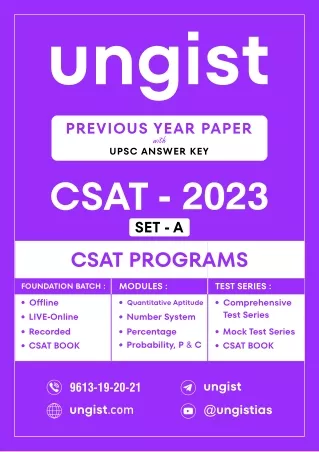 UPSC CSAT 2023 Question Paper with Answer Key