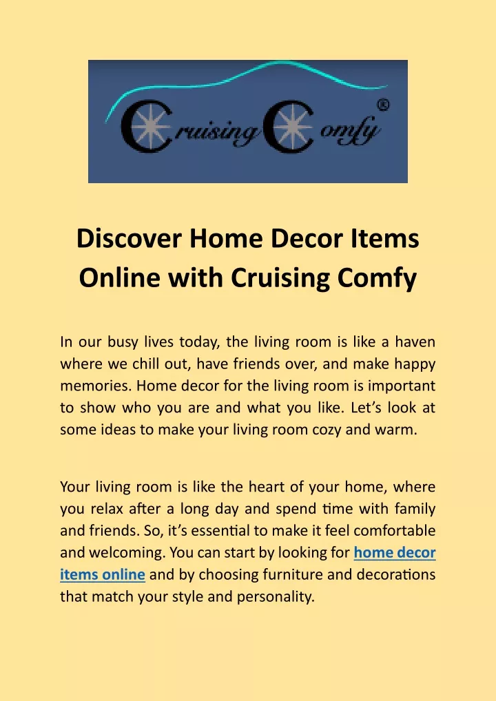 discover home decor items online with cruising