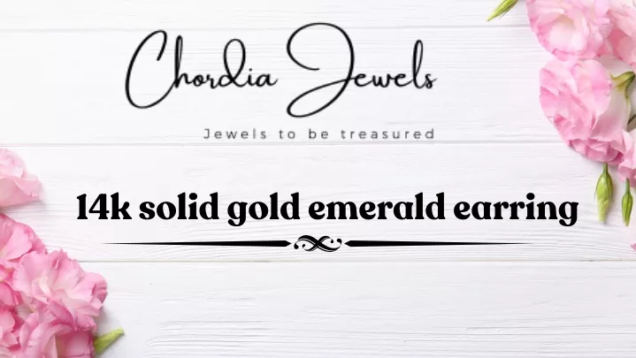 14 k solid gold emerald earring