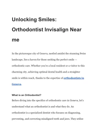 Unlocking Smiles_ Orthodontist Invisalign Near me