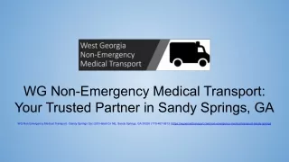 WG Non-Emergency Medical Transport_ Your Trusted Partner in Sandy Springs, GA