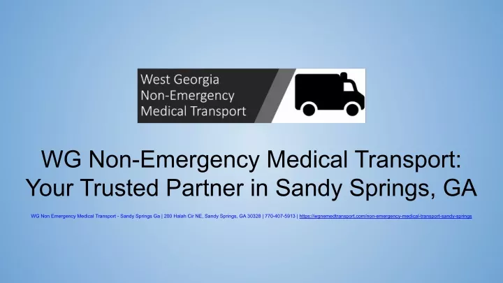 wg non emergency medical transport your trusted