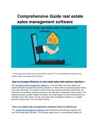 Comprehensive Guide real estate sales management software