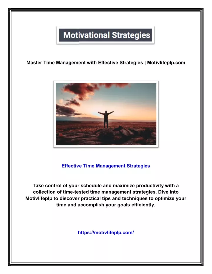 master time management with effective strategie
