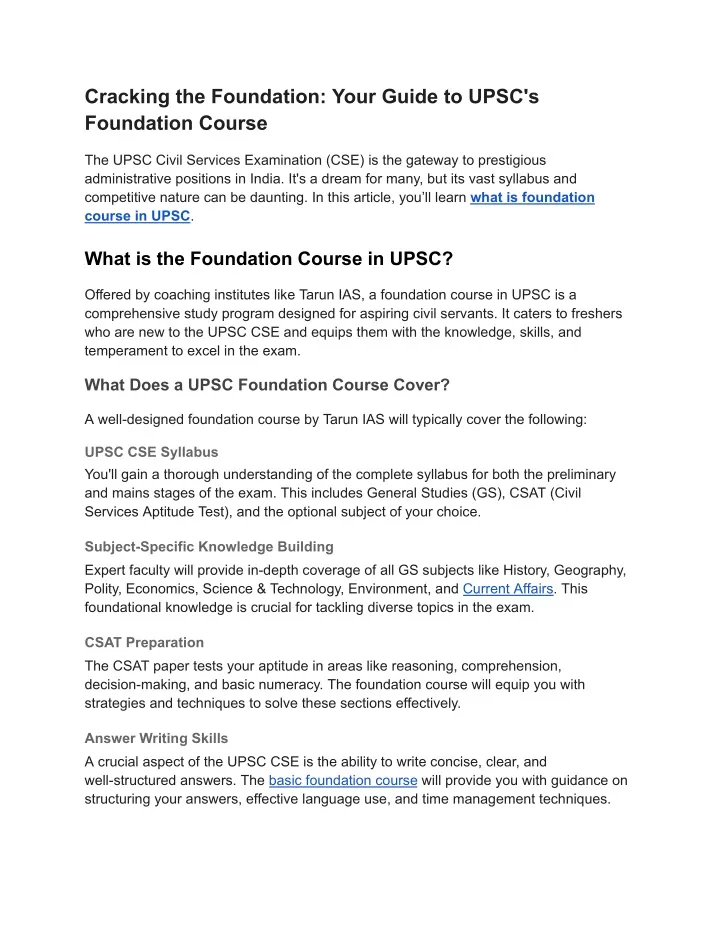 cracking the foundation your guide to upsc