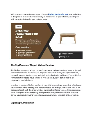 Elegant Kitchen Furniture Sale Now On! | Hoop