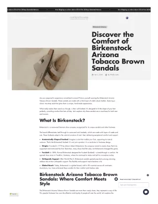 Discover the Comfort of Birkenstock Arizona Tobacco Brown Sandals