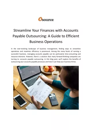 Accounts Payable Outsourcing Company