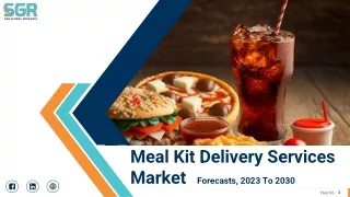 Meal Kit Delivery Services Market Size, Overview, Growth, Demand and Forecast to
