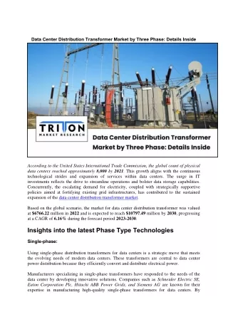 data center distribution transformer market